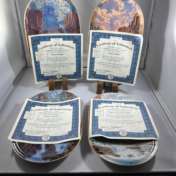 4 Plates Bradford Exchange - Embraced By The Spirit - Native American Inspired - Picture 6 of 10